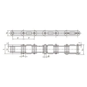 Rantai pertanian baja seri ANSI tipe CA