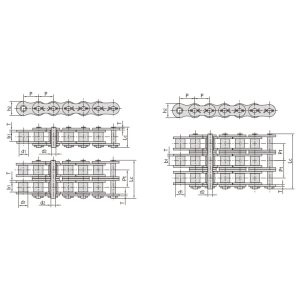 Rantai rol presisi berjenis pin pengunci seri dengan jarak antar mata rantai pendek