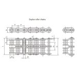 Rantai rol presisi seri B dengan jarak antar mata rantai pendek