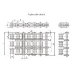 Rantai rol presisi seri B dengan jarak antar mata rantai pendek