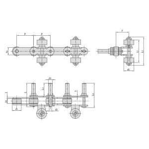 Rantai konveyor untuk peralatan penyemprotan
