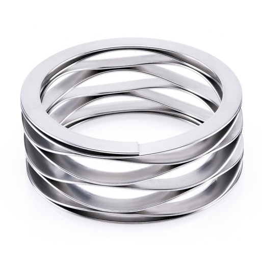 Pegas gelombang berputar ganda dengan ujung pelat penyesuaian