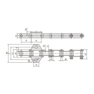 Rantai mesin pertanian dengan O-ring