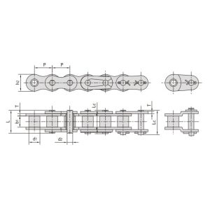 Rantai rol baja tahan karat dengan jarak antar rol pendek