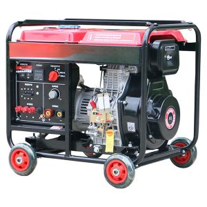 Generator las diesel tiga fase dengan empat roda