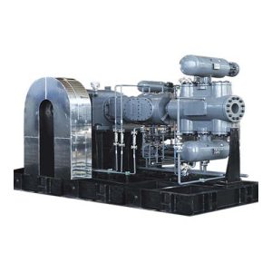 Kompresor piston yang dipasang pada skid